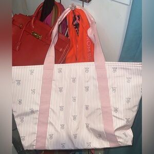 Pink Striped Tote Bag Victoria Secret new